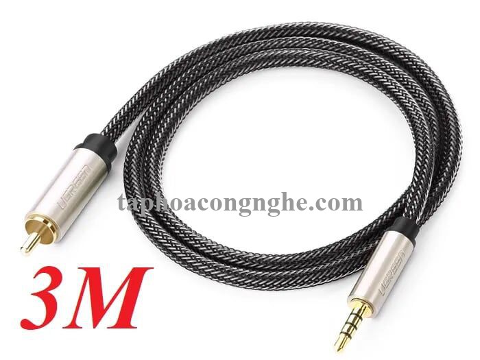 Ugreen 20734 3M chỉ dùng cho tv xiaomi màu Xám Cáp âm thanh bông sen Coaxial sang 3.5mm dương cao cấp AV132 30020734